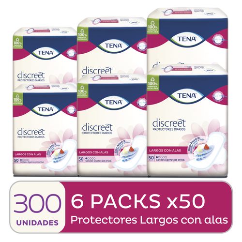 Combo Protector diario Tena Discreet largo con alas