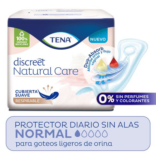 Protector diario Tena Discreet Natural Care sin alas