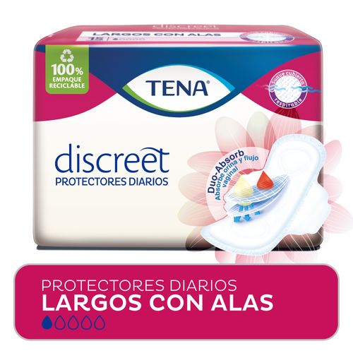 Protector diario Tena Discreet largo con alas