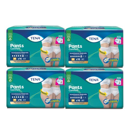 Combo Ropa Interior Tena Pants Comfort X16u X4 Paquetes